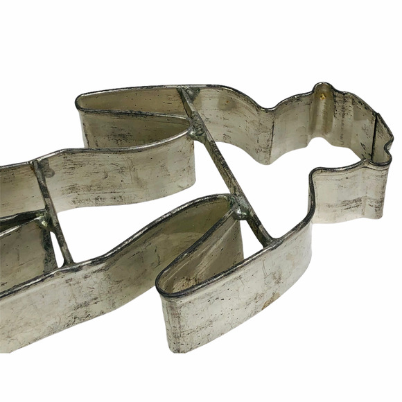 2 Primitive Soldered Gingerbread Man + Cowboy Shaped Cookie Cutters With Handle - Picture 3 of 12